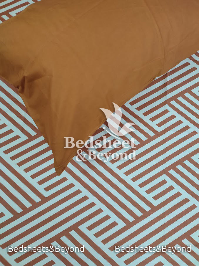 Export Quality Cotton Bed Sheet King Size-3-Piece-Brown