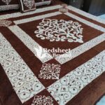 Velvet-And-Jacquard-Bedsheet-4 Piece Set